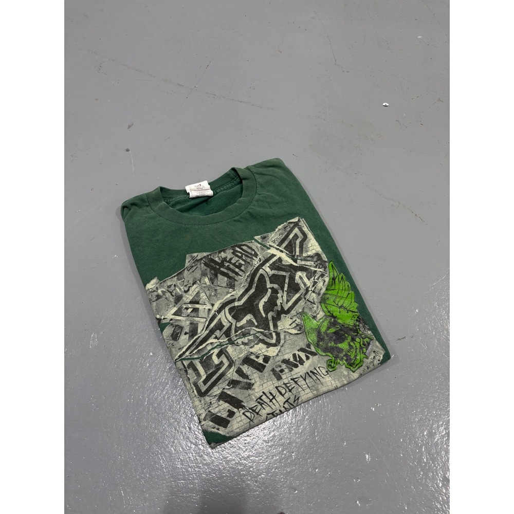 Fox Racing FMX Live Death Defying Stunts Graphic T-Shirt Green Mens Small